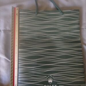 Rolex Green Wave Pattern Bag with Handles